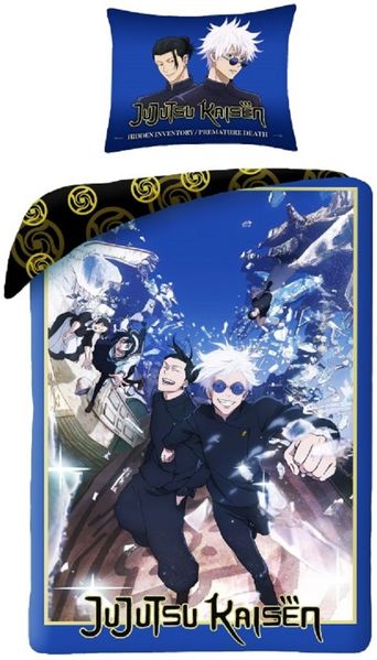 Jujutsu Kaisen Bettwäsche Set aus Mikrofaser Bettdeckenbezug 140 × 200 cm mit 70 × 90 cm Kissenbezug