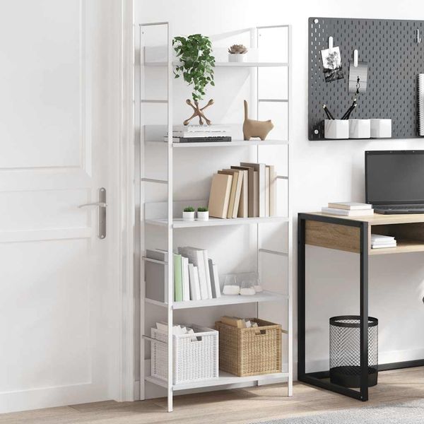 vidaXL Bücherregal 5 Regalböden Weiß 60x27,6x158,5 cm Holzwerkstoff 288228
