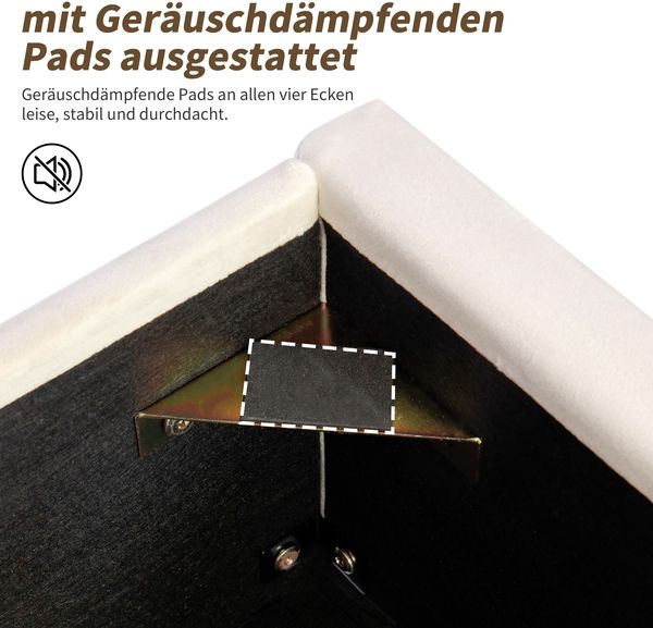 Polsterbett 90*200, Kinderbett,Einzelbett mit Lattenrost und Kopfteil, Jugendbett, für Erwachsene und Jugendliche geeignet, Holzlatten, einfache Montage, Boucle, Beige Bild 7