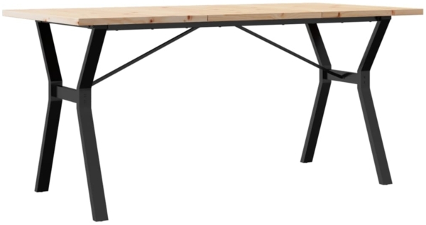 vidaXL Esstisch Y-Gestell 160x80x75,5 cm Massivholz Kiefer & Gusseisen 3282787