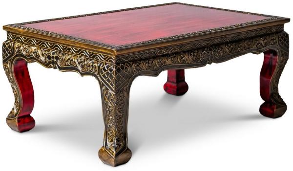 livasia Opiumtisch livasia Opiumtisch mit Goldverzierung, rot, handgefertigt, 76cmx50cm