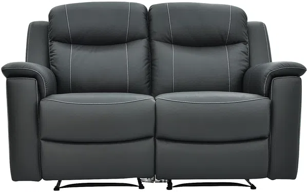 Vente-unique - EVASION Couchgarnitur Leder Grau - B 96 cm x H 100 cm x L 205 cm156 cm Bild 6
