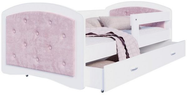 FDM Kinderbett MEGI, 80x160 cm, 80x180 cm, Schublade, Lattenrost aus Holz