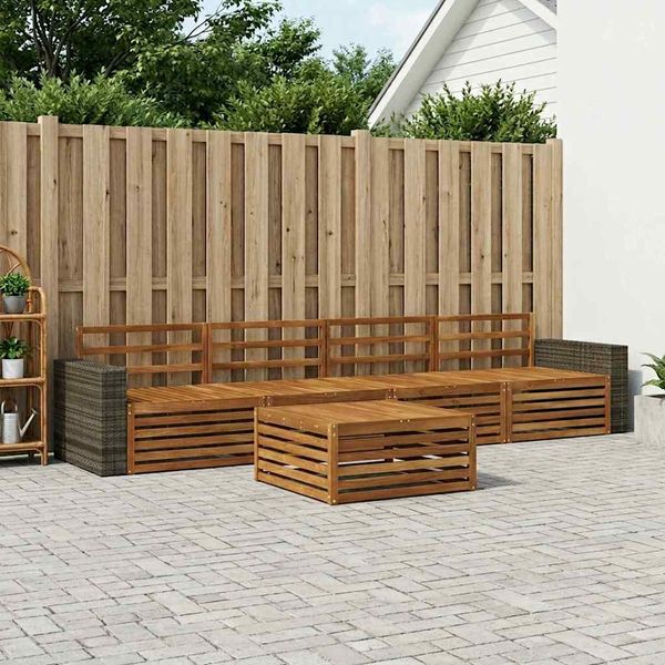 vidaXL Outdoor-Sofagarnitur 5 pcs Natur Massivholz Akazie 3383007