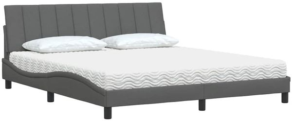 vidaXL Bett mit Matratze "Hanko" Dunkelgrau 180x200 cm Stoff 3310546 Bild 4