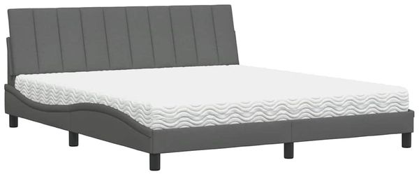 vidaXL Bett mit Matratze "Hanko" Dunkelgrau 180x200 cm Stoff 3310546 Bild 2