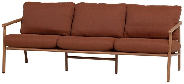 3-Sitzer Gartensofa Cavero - Aluminium Natur, Olefin-Bezug Terrakotta