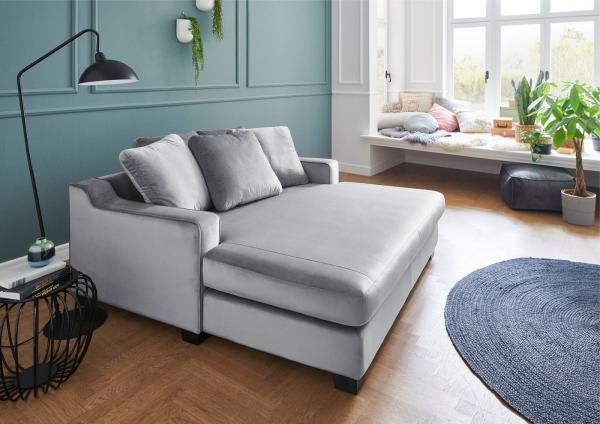 Atlantic Home Collection NOBEL XXL-Sessel, 100% Polyester, Samtvelours Hellgrau