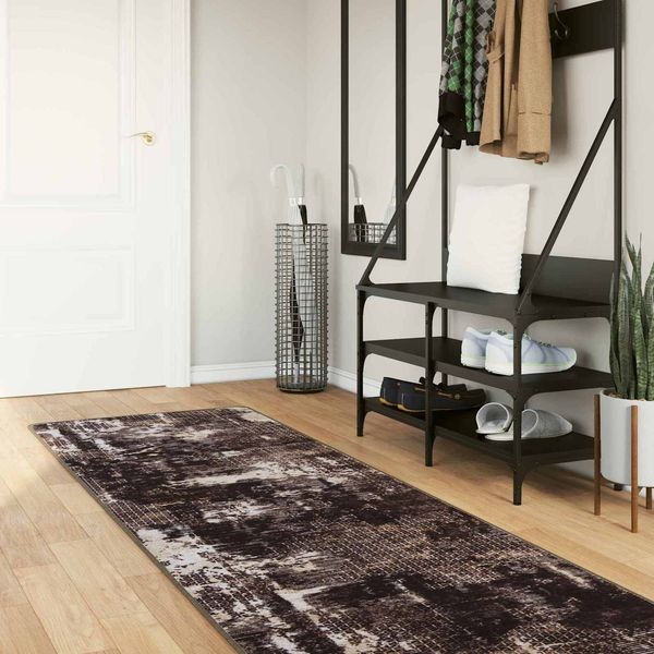 vidaXL Teppichläufer MARSA Schwarz 80x450 cm Polyester und PVC 42023379