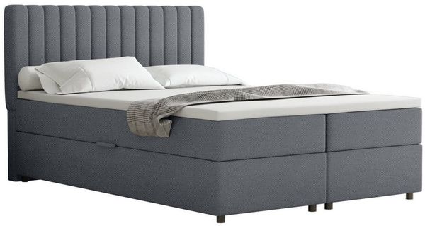 PANDA MÖBEL GmbH Boxbett Komfortables Boxbett EVEREST mit Bettkasten und Topper, 140x200, 160x200, 180x200, Boxbett mit Bettkasten und Topper