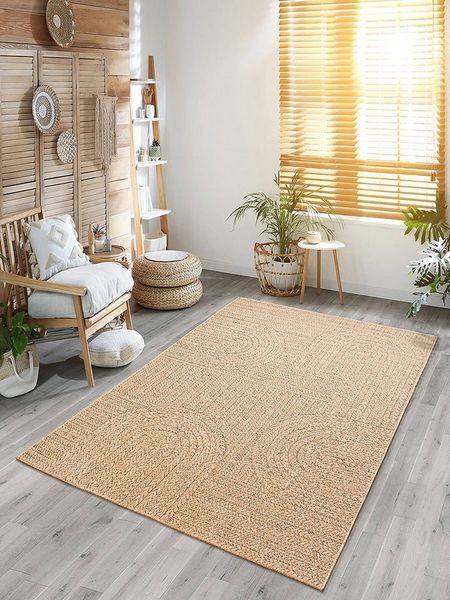 the carpet Teppich Kansas, rechteckig, Höhe: 1 mm, moderner robuster In und Outdoor Teppich Jute Look