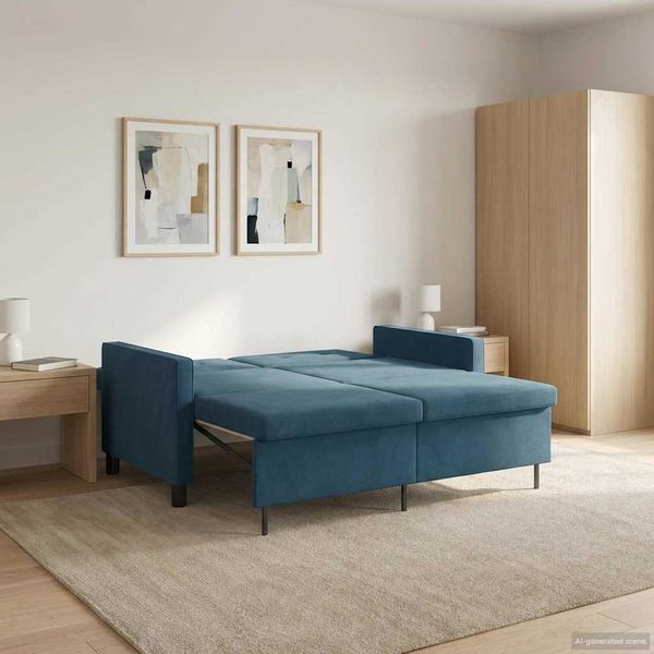 vidaXL Schlafsofa Blau Stoff 42033361