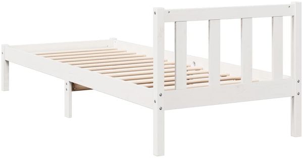 vidaXL Massivholzbett Extra Lang ohne Matratze Weiß 90x210 Kiefernholz 852431 Bild 5