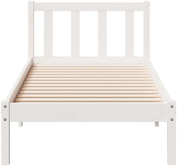 vidaXL Massivholzbett Extra Lang ohne Matratze Weiß 90x210 Kiefernholz 852431 Bild 4