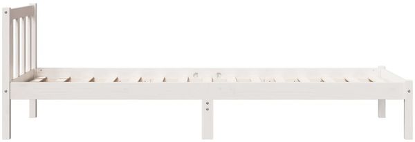 vidaXL Massivholzbett Extra Lang ohne Matratze Weiß 90x210 Kiefernholz 852431 Bild 6