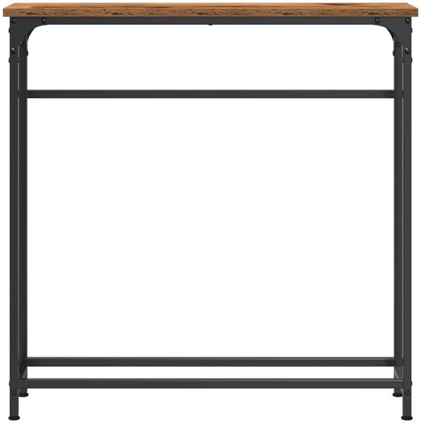 Konsolentisch, Beistelltisch, Konsole mit Regal Altholz 75 x 19,5 x 75 cm Holzwerkstoff Bild 5