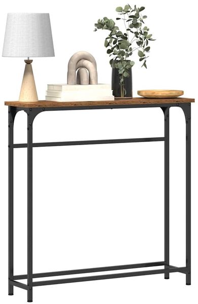 Konsolentisch, Beistelltisch, Konsole mit Regal Altholz 75 x 19,5 x 75 cm Holzwerkstoff Bild 3