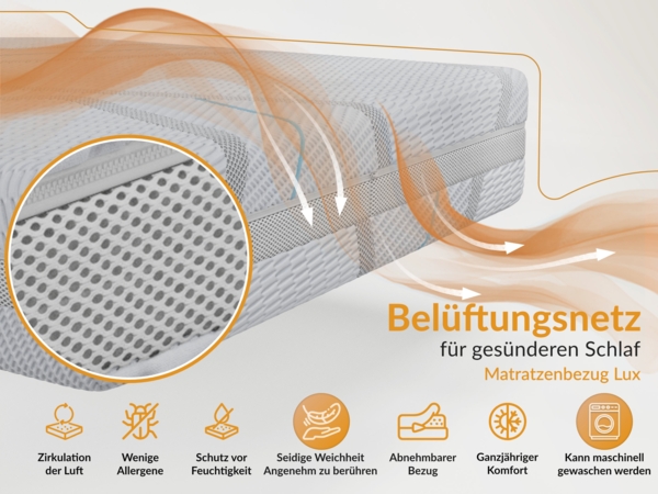 Polsterbett mit Lattenrost, Doppelbett Bettkasten, Bettgestell mit Gasdruckfeder Multipocket Matratze Härtegrad H3/H4 - CAELA CLASSIC - 140 x 200 cm - Beige Cord - ELORI LUX Bild 9