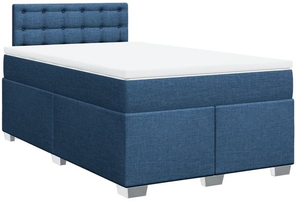 vidaXL Boxspringbett mit Matratze Blau 120x200 cm Stoff 3288175 Bild 3
