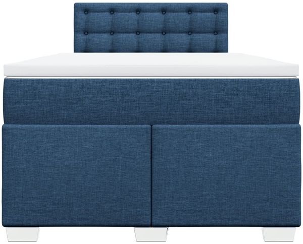 vidaXL Boxspringbett mit Matratze Blau 120x200 cm Stoff 3288175 Bild 6