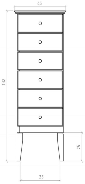 Kommode LENNES Buche massiv 46x133x45 cm Bild 3