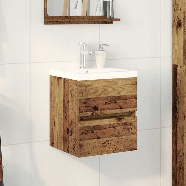 vidaXL Waschbeckenschrank mit Tür Schwarz Eichen-Optik 80 x 39 x 62 cm 3333149