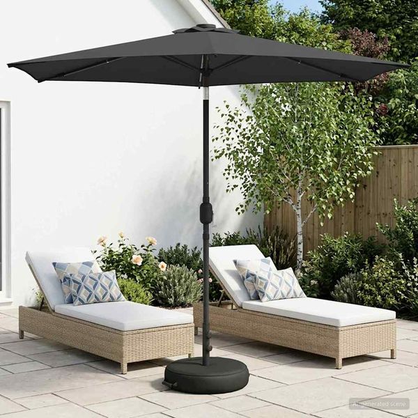 vidaXL Gartenparasol mit LED-Lichtern und Sockel 270 x 270 cm 42036260