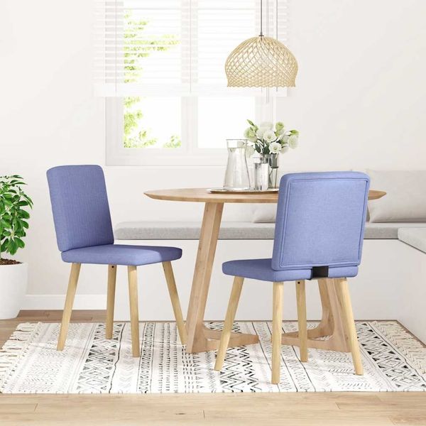 vidaXL Esszimmerstühle 2 Stk. Jeansblau Stoff 4101207