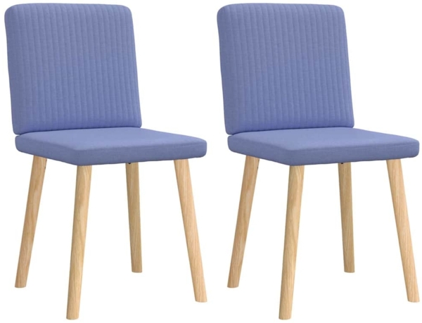 vidaXL Esszimmerstühle 2 Stk. Jeansblau Stoff 4101207