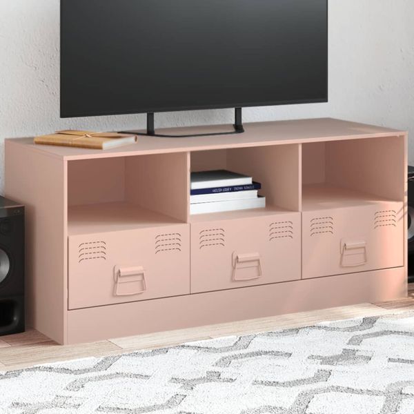 vidaXL TV-Schrank Rosa 99x39x44 cm Stahl 841734