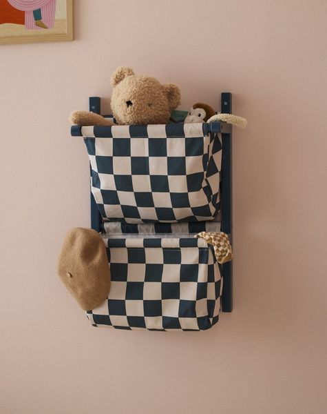 Kids Concept Wäschesortierer Kids Concept - Wand-Organizer mit Stofftaschen blau - 60x19x40 cm (1 St)