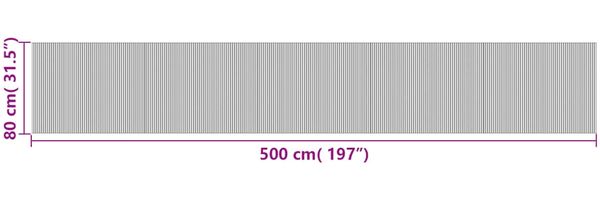 vidaXL Teppich Rechteckig Grau 80x500 cm Bambus 376796 Bild 8