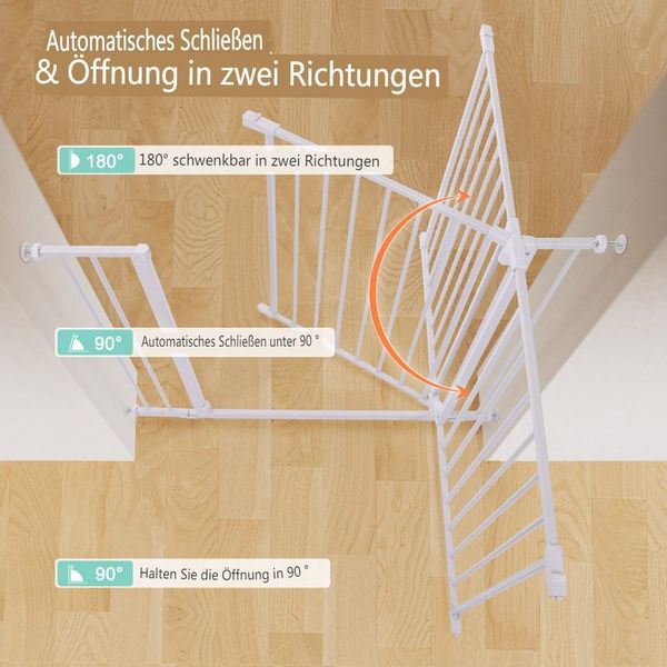 Comomy Türschutzgitter (Babygitter, Treppenschutzgitter Kinderspielgitter Haustiergitter), erweiterbar 75-103cm, Druckmontage