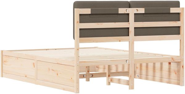 vidaXL Bettgestell mit gepolstertem Kopfteil Taupe 140 x 190 cm 3398167 Bild 7