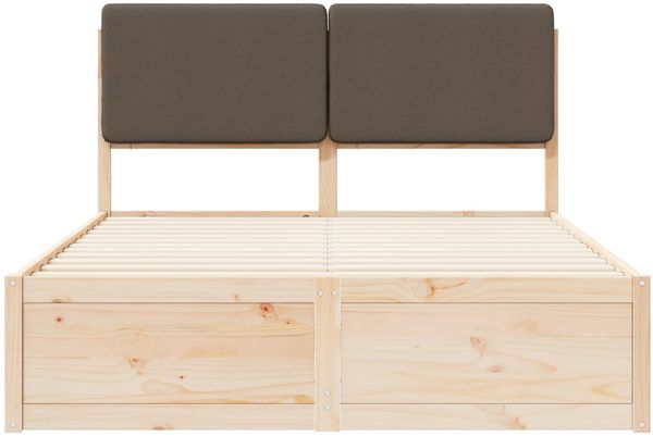 vidaXL Bettgestell mit gepolstertem Kopfteil Taupe 140 x 190 cm 3398167 Bild 5
