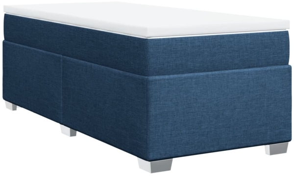 vidaXL Boxspringbett mit Matratze Blau 90x190 cm Stoff 3285101