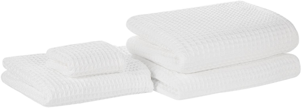 Badehandtuch 4er Set Weiß Baumwolle 30x50 cm 50x100 cm 70x140 cm 100x150 cm