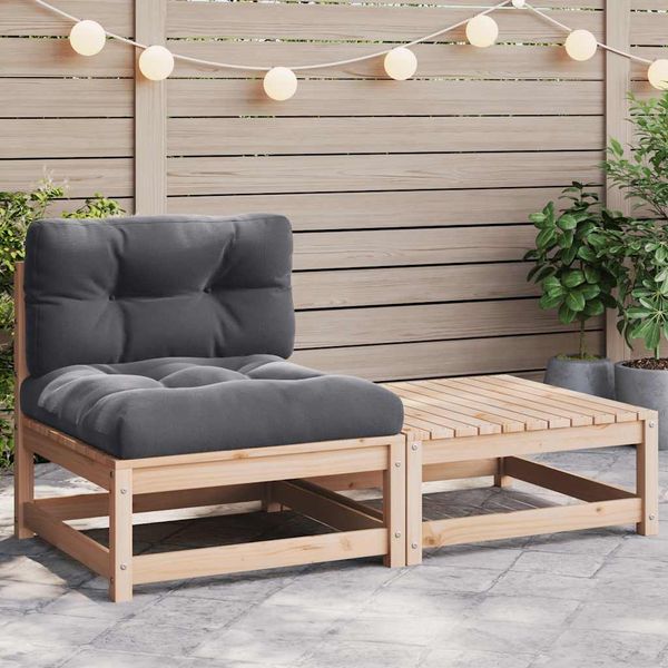vidaXL 2-tlg. Garten-Lounge-Set mit Kissen Massivholz Kiefer 807295