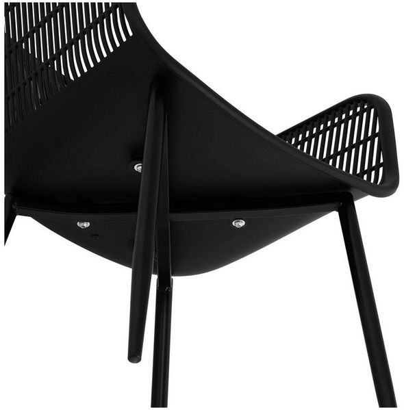 Fromm&Starck Esszimmerstuhl Stuhl 2er Set Lehnstuhl Kunststoff Metallbeine bis 150 kg Designstuhl, Schwarz