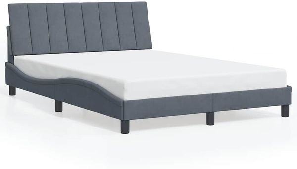 Doppelbett, Bettgestell Modernen ohne Matratze Dunkelgrau 140x190 cm Samt d2181e