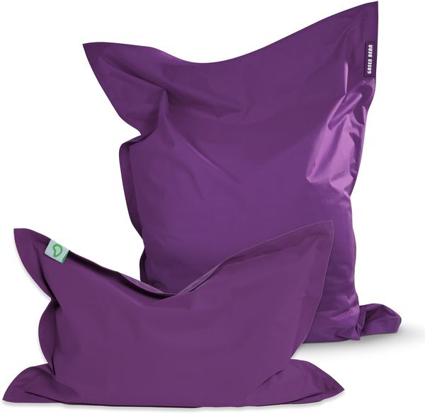 Green Bean® 2er Set SQUARE XXL + BeBi Sitzsack - 380L + 70L EPS Perlen Füllung - Indoor & Outdoor Beanbag für Kinder & Erwachsene - Lila