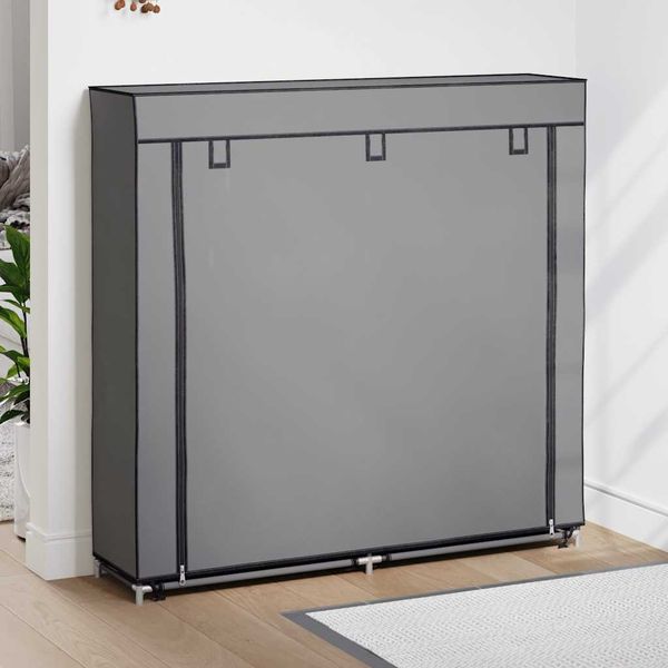 vidaXL Schuhschrank mit Abdeckung Grau 115 x 28 x 110 cm Stoff 282434