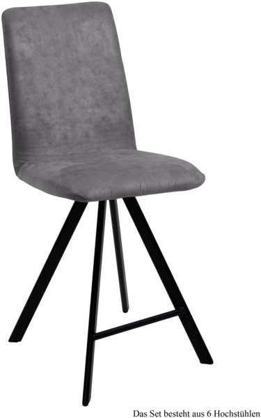 Thekenstuhl drehbar (6er-Set) Desirae 47x109x60 Schwarz/Grau