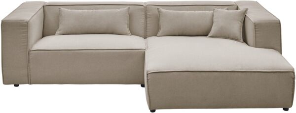 LeGer Home by Lena Gercke Ecksofa PIARA mit Kedernaht, Cord, Leinenoptik o. Strukturstoff, Couch, L-Form, wahlweise Ottomane rechts/links, schwarze Füße, bequemer Sitzkomfort