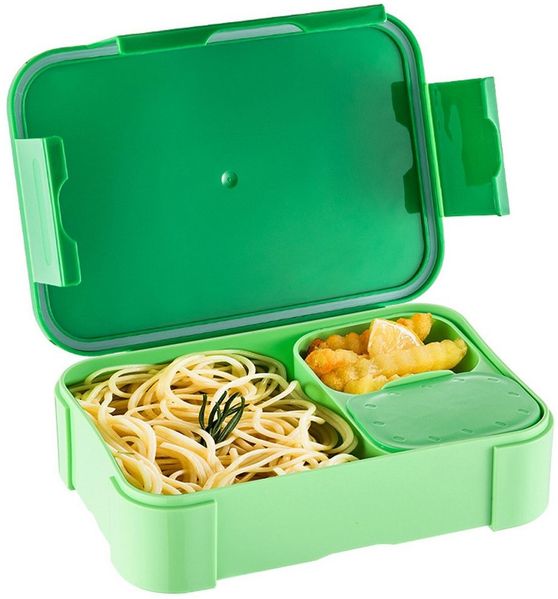 TUWENA Lunchbox Brotdose Kinder mit Fächern, Auslaufsichere Bento-Box, Reise-Lunchbox, Jausenbox Brotbox für Schule, Picknick, Mikrowellen/ Spülmaschinenfest