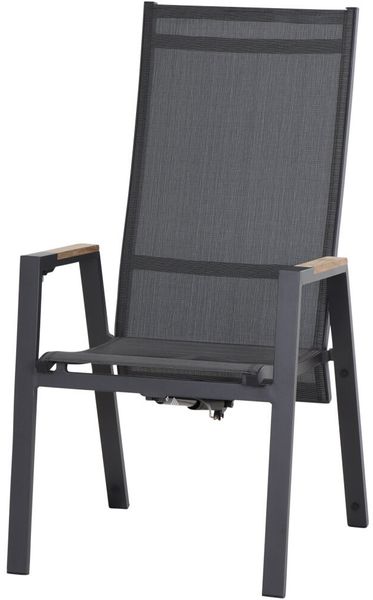 Siena Garden Dining Move Sessel Savona matt anthrazit/schwarz silber/Teak Hochlehner