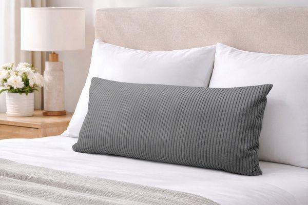 Amilian Kissenbezüge Kissenbezug 40x80 cm - Kopfkissenbezug Sofakissenbezug Kissenhülle, Cord-Optik, weich, Hotelverschluss ohne Reißverschluss