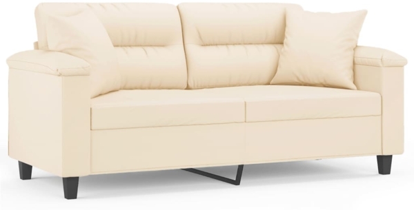 vidaXL 2-Sitzer-Sofa mit Kissen Beige 140 cm Mikrofasergewebe 3200976