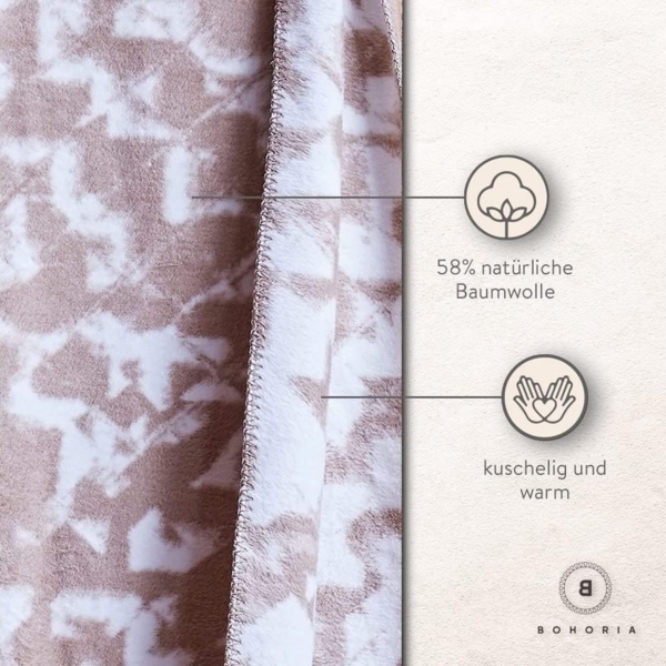Wohndecke Kuscheldecke Baumwolldecke Wohndecke Cozy Cotton 150x200cm, BOHORIA Bild 2