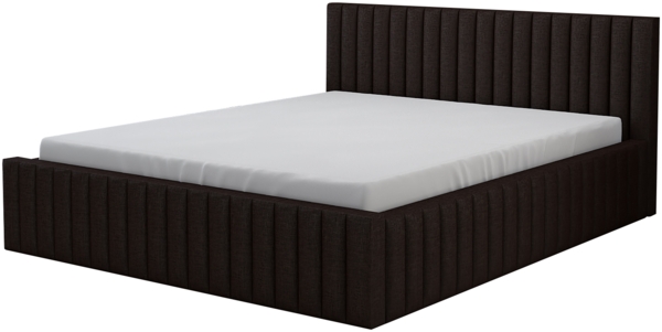 Polsterbett LOG-OM 160x200 ohne Matratze mit Bettkasten und Lattenrost. Farbe: DUNKELBRAUN 26